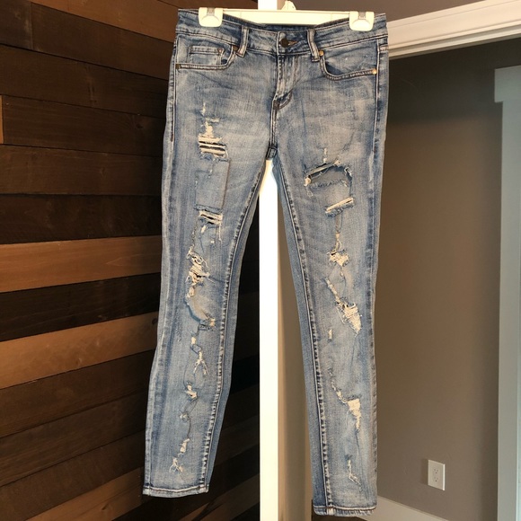 Pistols Arizona Distressed Medium Wash Skinny Jean - Picture 4 of 6